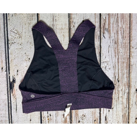 Lululemon Fast Free Nulux Bra Size 8 Salt Dark Mystic Black W2AKXS - Picture 2 of 6